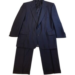 Heisman Trophy Collection Suit Mens Large Navy 2 Piece Made in USA 2 Button